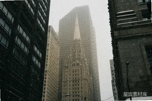 高清摄影 雪中高楼