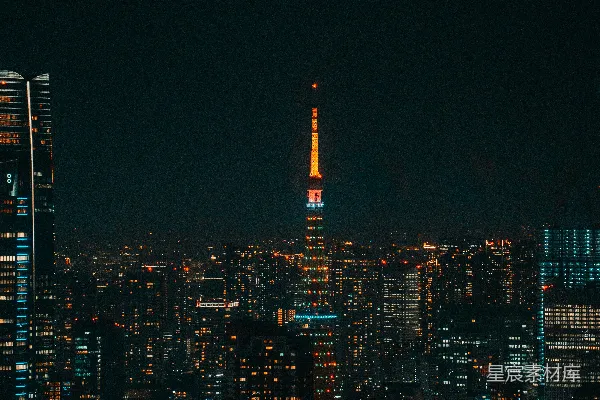 高清摄影 夜幕下的东京塔