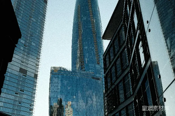 高清摄影 摩天大楼的倒影与现代都市