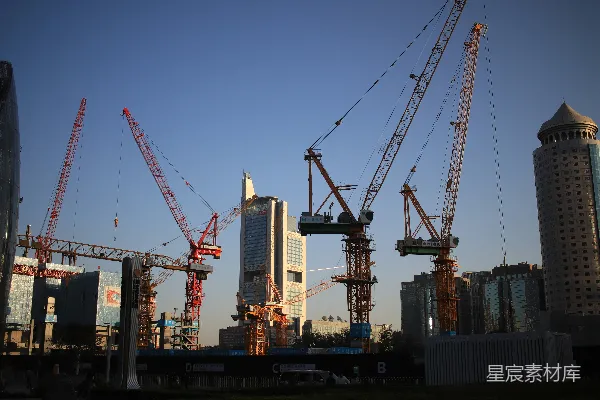 高清摄影 繁忙的建筑工地