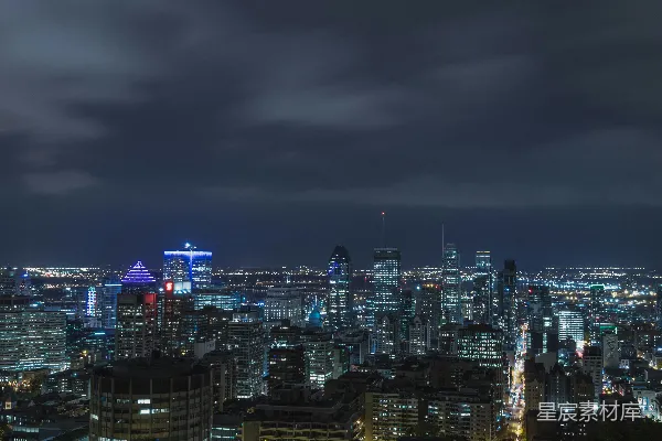 高清摄影 夜幕下的城市全景