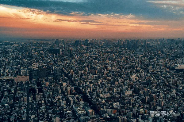 高清摄影 夕阳下的东京