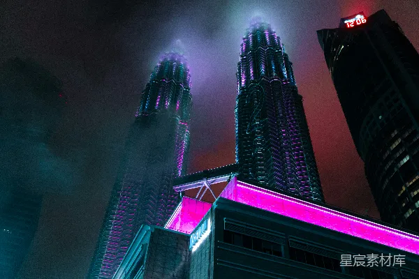 高清摄影 双子塔的夜景