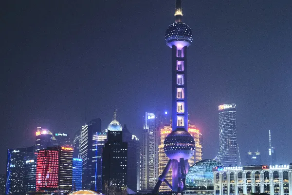 高清摄影 上海夜晚的东方明珠塔