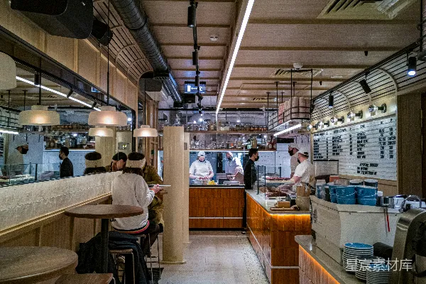 高清摄影 现代工业风餐厅内部