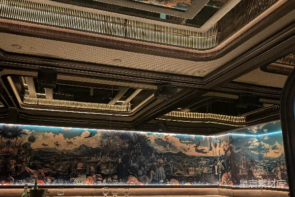 高清摄影 复古餐厅天花板艺术壁画