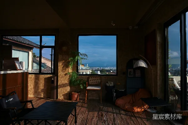 高清摄影 温馨的屋顶露台
