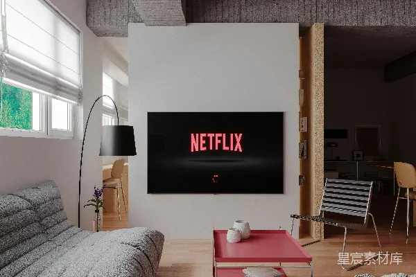 高清摄影 极简风格客厅：Netflix主题墙