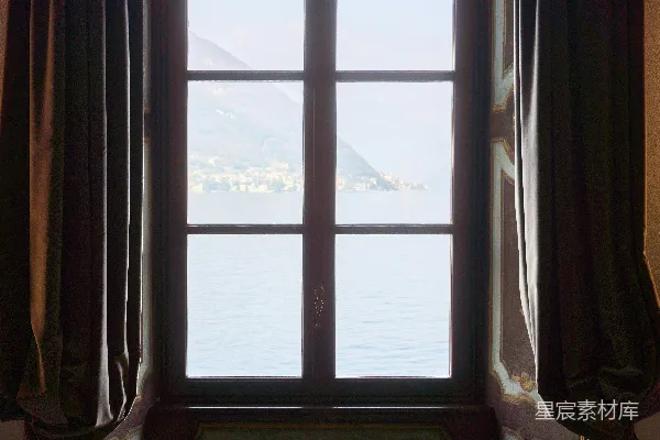 高清摄影 窗外的湖景