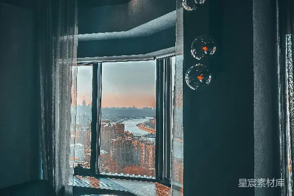 高清摄影 城市之窗：现代都市的宁静角落