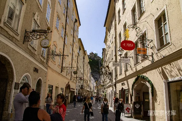 高清摄影 欧洲小镇的悠闲街景