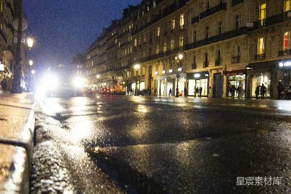 高清摄影 雨夜巴黎街道