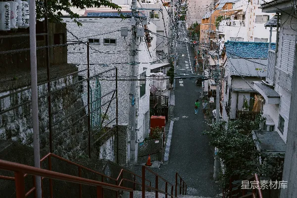 高清摄影 石阶上的城市风景