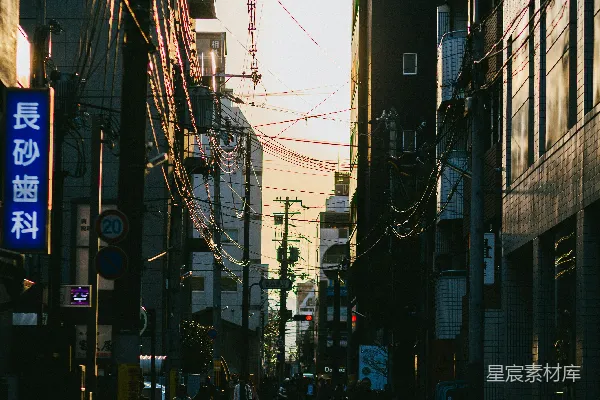 高清摄影 夕阳下的东京街头