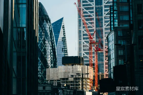 高清摄影 都市中的现代建筑与繁忙街道