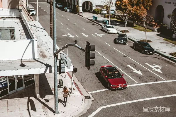 高清摄影 阳光明媚的城市街景