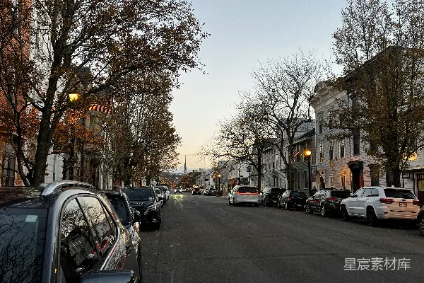 高清摄影 黄昏时的宁静街景