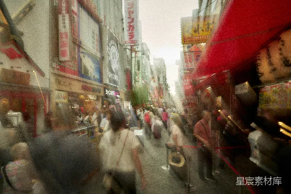 高清摄影 东京街头模糊的夜景