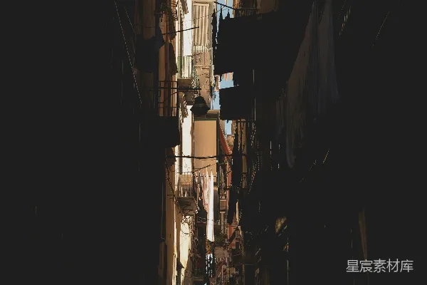 高清摄影 狭窄巷道的黄昏