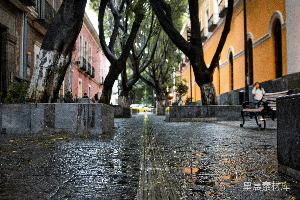 高清摄影 雨后街道的宁静