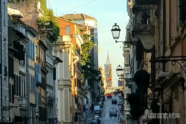 高清摄影 罗马巷道夕阳景