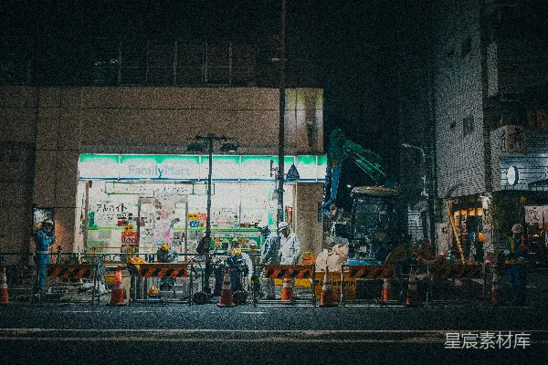 高清摄影 夜晚的建筑工地
