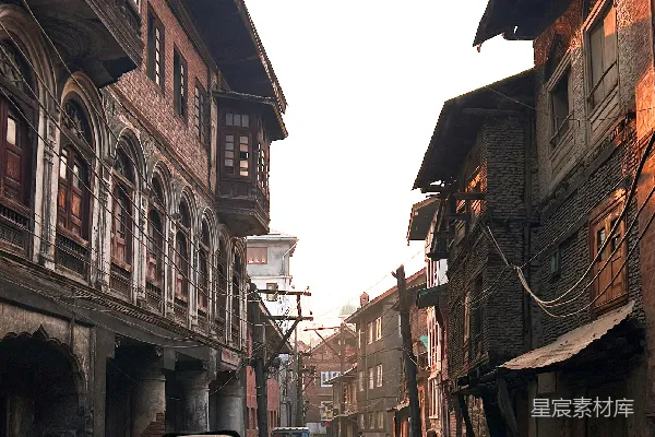 高清摄影 夕阳下的老城小巷