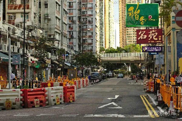 高清摄影 香港街道改造中的街景