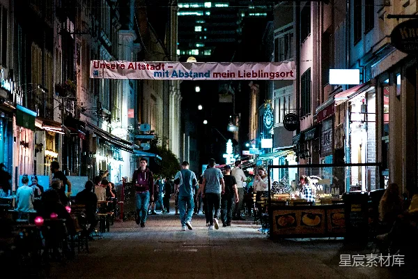 高清摄影 夜晚的德国老城区
