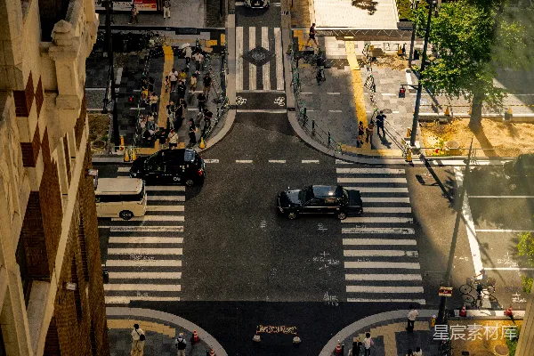 高清摄影 城市街道俯瞰