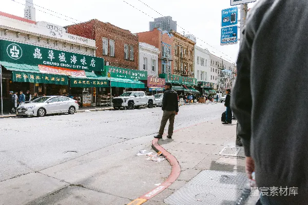 高清摄影 城市街景：繁忙的商店街