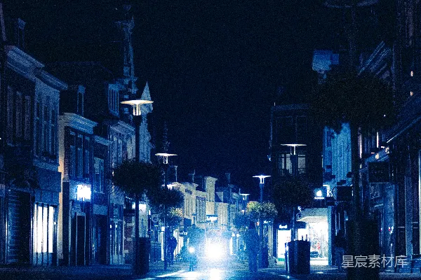 高清摄影 夜色中的宁静街道
