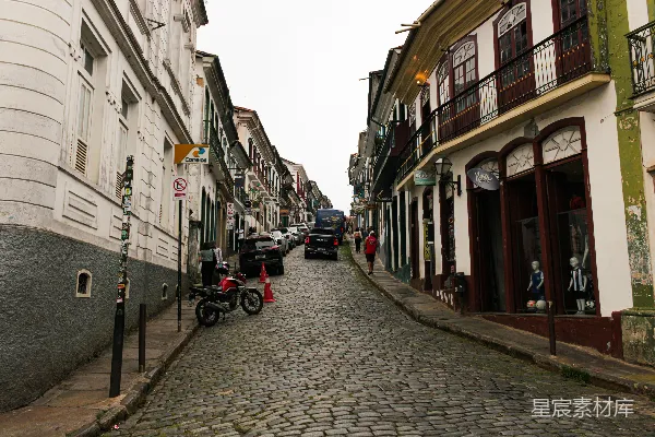 高清摄影 历史悠久的石板路街景