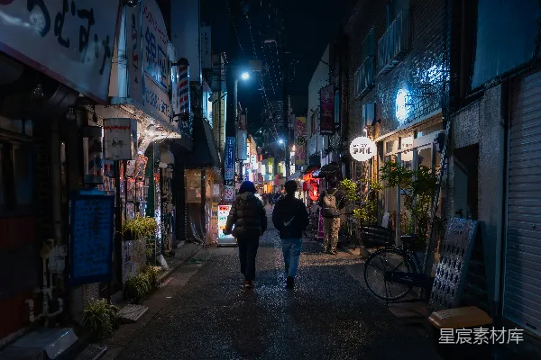 高清摄影 夜晚的日本小巷