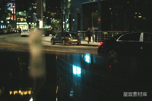 高清摄影 夜色中的城市街道