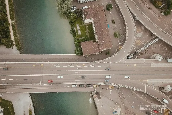 高清摄影 城市交通俯瞰