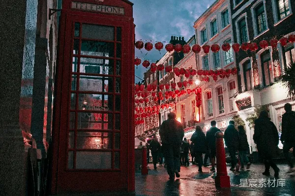 高清摄影 伦敦街头的红色电话亭