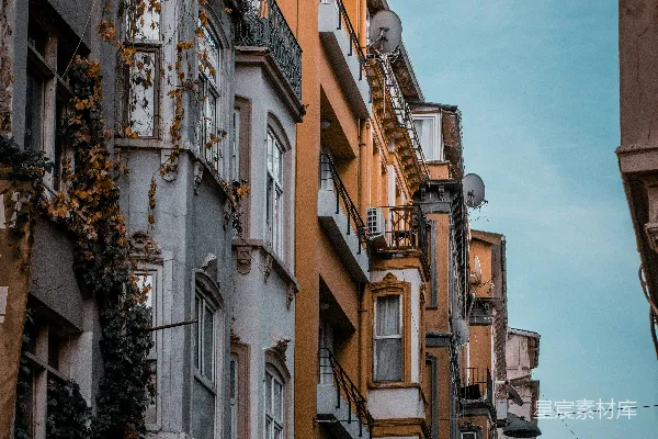 高清摄影 色彩斑斓的欧式建筑街景