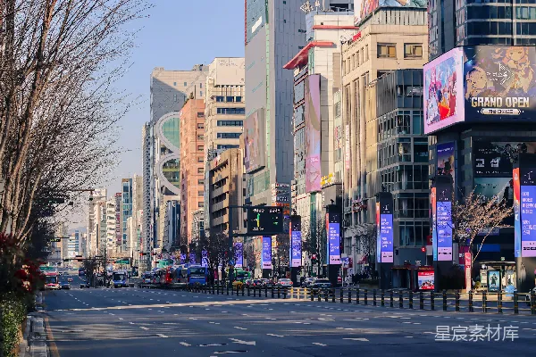 高清摄影 都市中的阳光大道