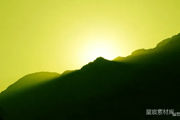 高清摄影 夕阳山影