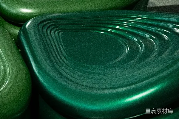 高清摄影 深绿色波纹餐具