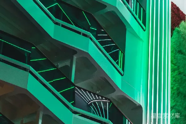 高清摄影 未来感建筑的霓虹光影