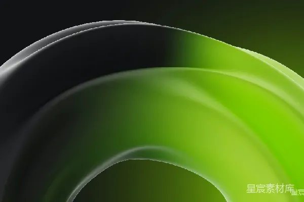 高清摄影 绿色渐变的抽象曲线