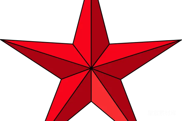 元素素材 红色多边形星星图案