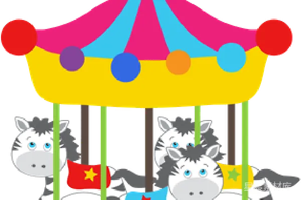 元素素材 卡通旋转木马