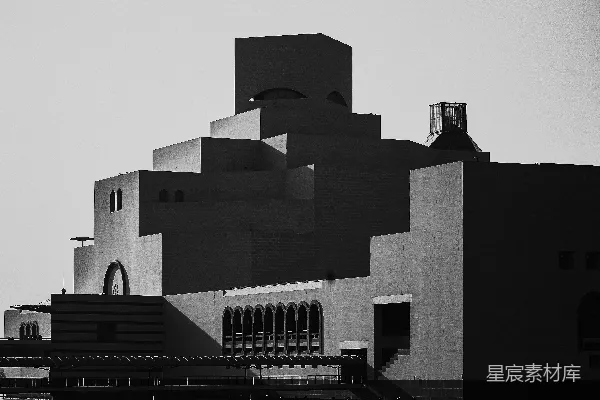 高清摄影 一张黑白照片中的建筑