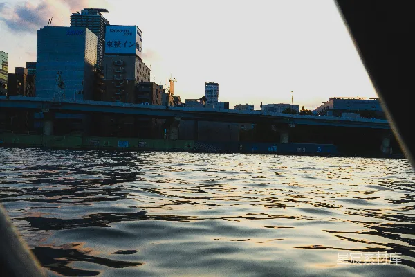 高清摄影 背景中有建筑物的水域