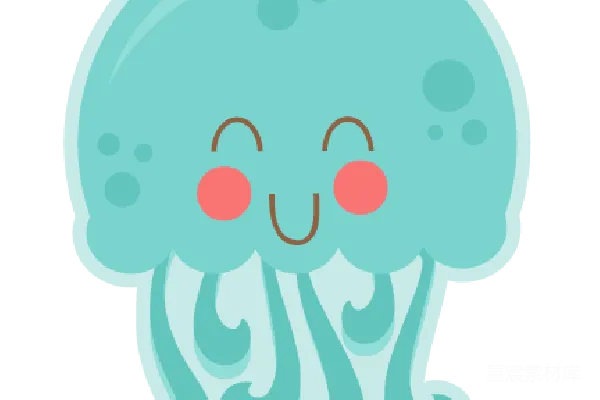 元素素材 可爱海蜇贴纸