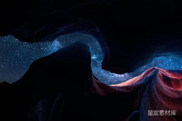 高清摄影 峡谷峭壁间的星光
