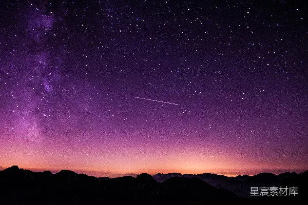 高清摄影 夜晚山的轮廓照